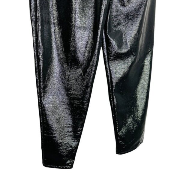 Who What Wear Vinylcore High Waisted Shiny Faux Leather Belted Pants Sz 2 - Picture 9 of 12